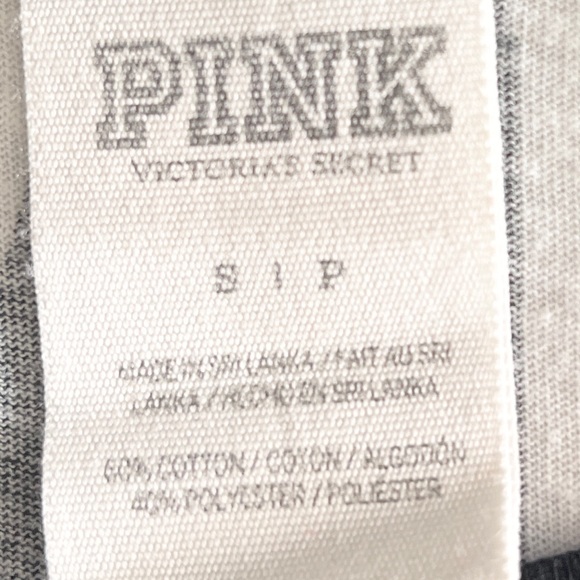 🩶 PINK Black & White Varsity Top S - Picture 3 of 4